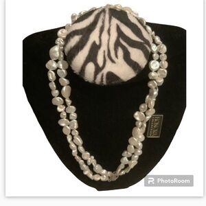 NEW - Honora sterling silver natural pearl 34” necklace